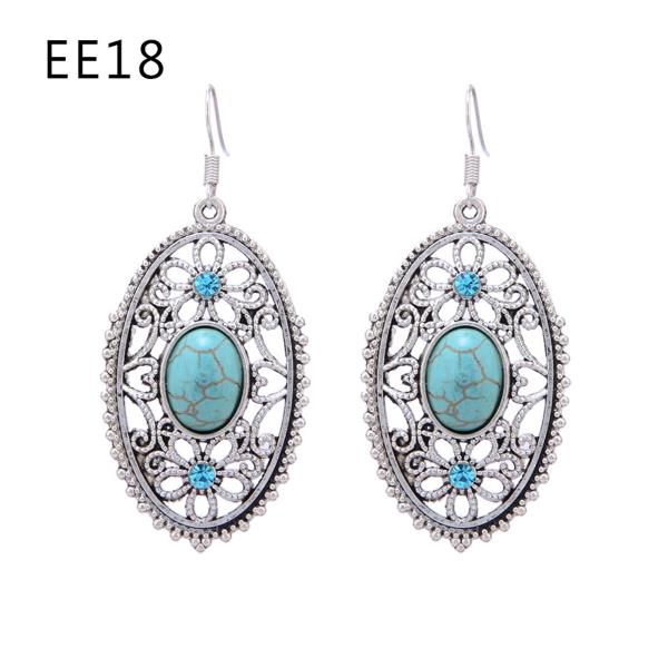 Retro Bohemian Turquoise Dangle Earrings