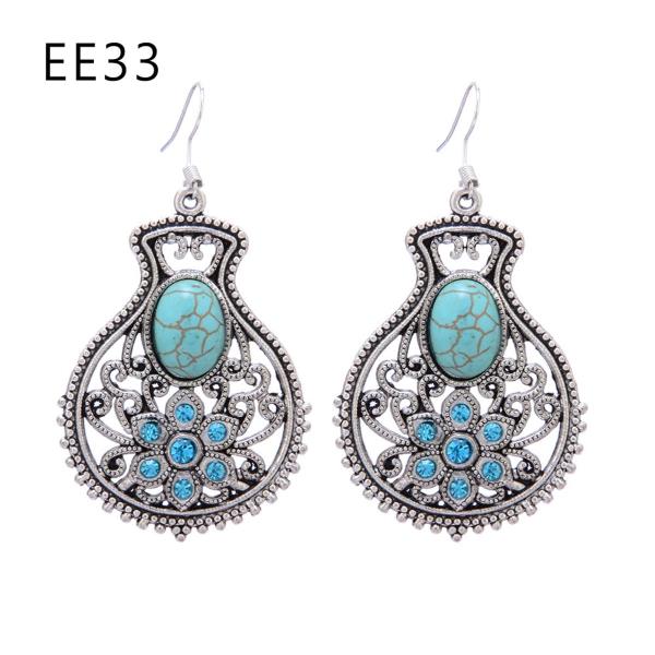 Retro Bohemian Turquoise Dangle Earrings