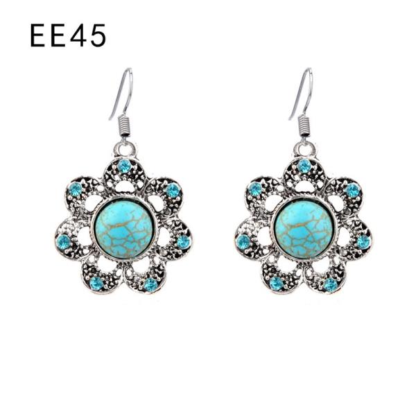 Retro Bohemian Turquoise Dangle Earrings