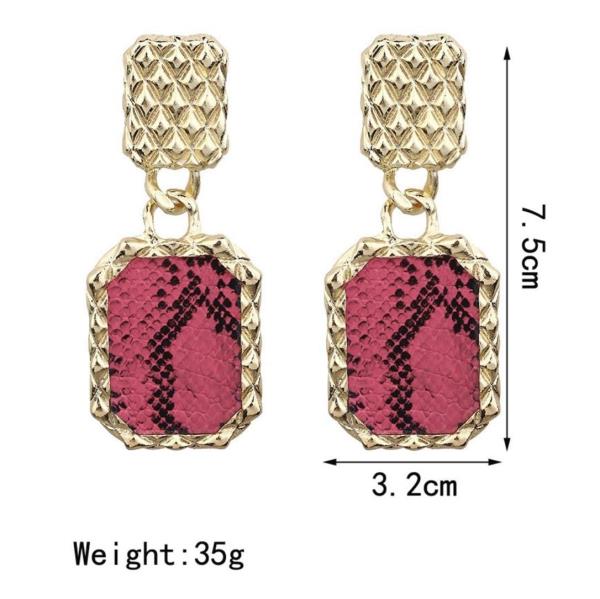 Snake Skin Pattern Metal Dangle Earrings