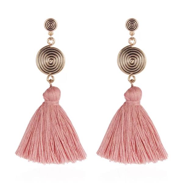 Bohemia Circle Swirl Tassel Earrings