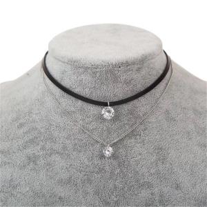 Double Layer Crystal Long Pendant Necklace