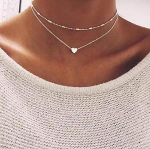 Double Layer Heart Pendant Necklace