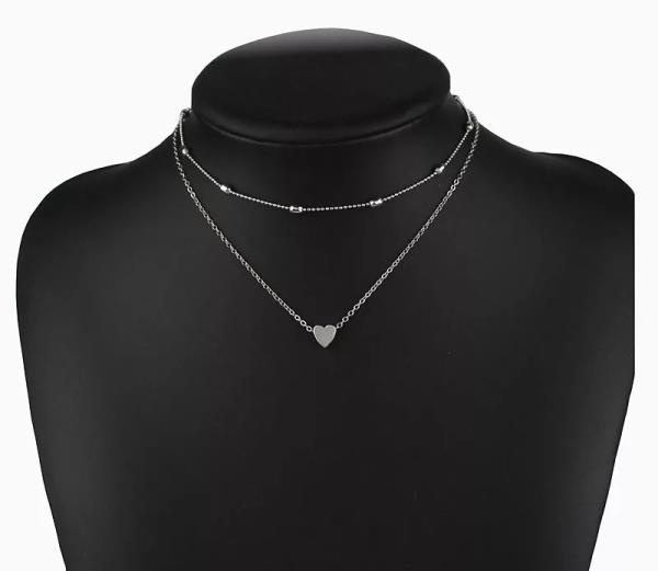 Double Layer Heart Pendant Necklace