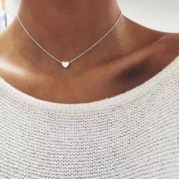 Simple Metal Heart Choker