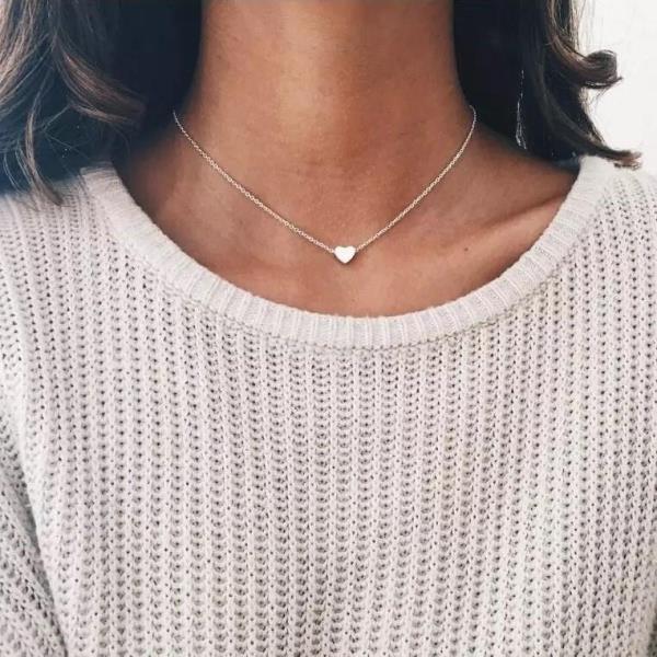 Simple Metal Heart Choker