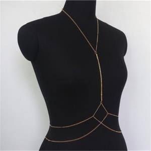 Gold Tassel Transparent Beads Body Chain