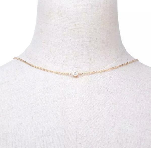 Gold Crystal Tassel Chain Long Drop Necklace