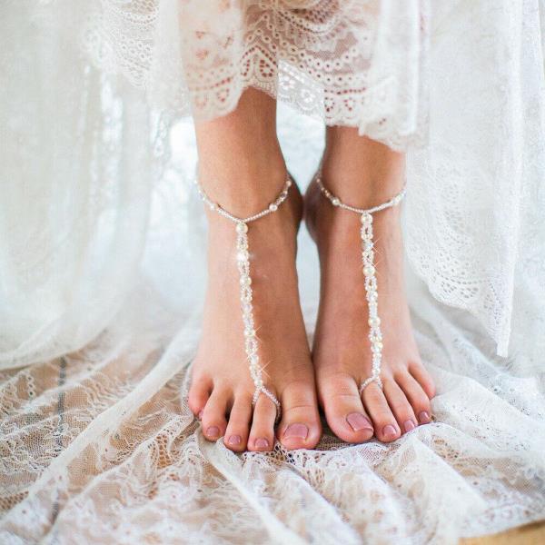 Summer Beach White Mini Pearl Anklet