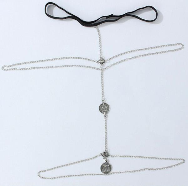 Coin Tassel Elastic Thigh Chain