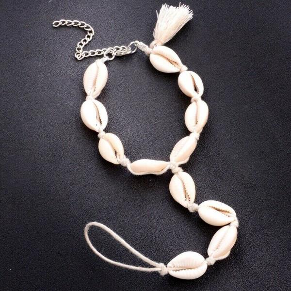 Beach White Shell Tassel Anklet