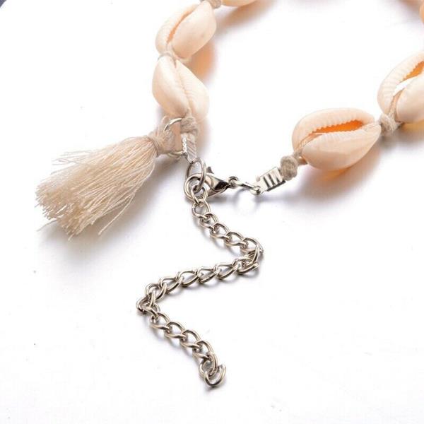 Beach White Shell Tassel Anklet