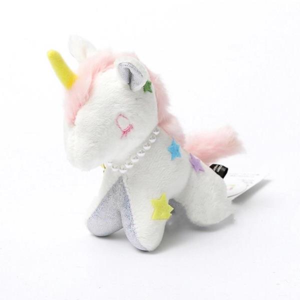 White Plush Star Unicorn Dangle Keyring