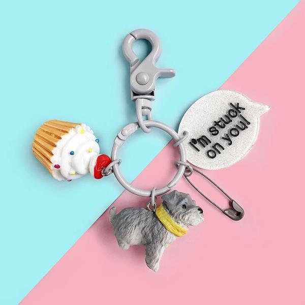 Cartoon Puppy Dog Hoop Keyring