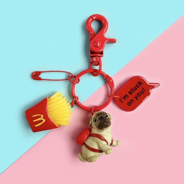 Cartoon Puppy Dog Hoop Keyring