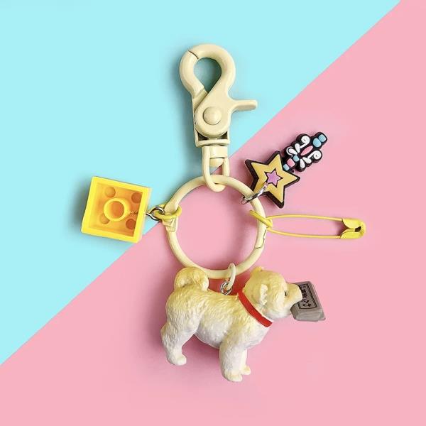 Cartoon Puppy Dog Hoop Keyring