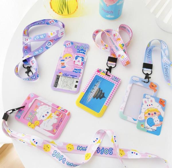 Cartoon Neck Strap ID Card Holder