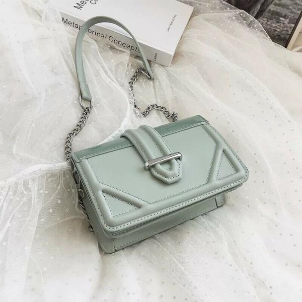 Green Leather Crossbody Flap Bag