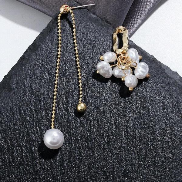 Fairy White Flower Pearl Tassel Dangle Earrings