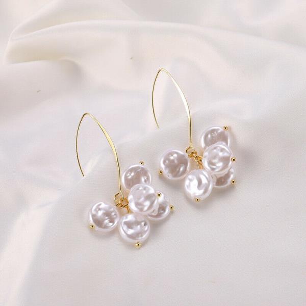 Fairy White Flower Pearl Tassel Dangle Earrings