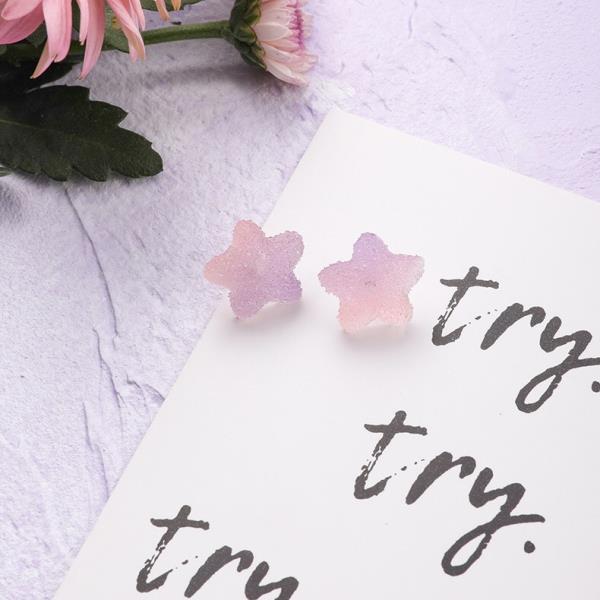 Fairy Purple Lace Flower Studs