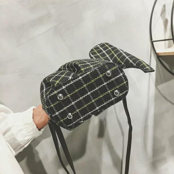 Cute Cartoon Tartan Elephant Crossbody Bag