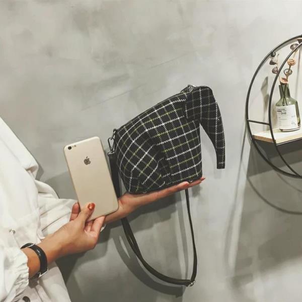 Cute Cartoon Tartan Elephant Crossbody Bag