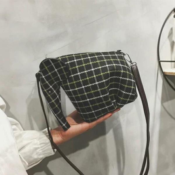 Cute Cartoon Tartan Elephant Crossbody Bag