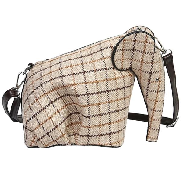 Cute Cartoon Tartan Elephant Crossbody Bag