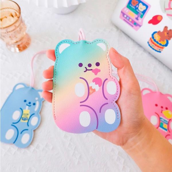 Rainbow Gradual Colour Bear Key Holder