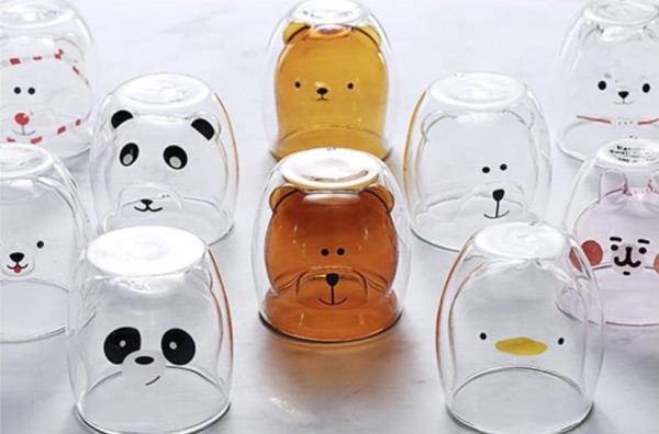 Cartoon Animal Double Layered Glass Cup