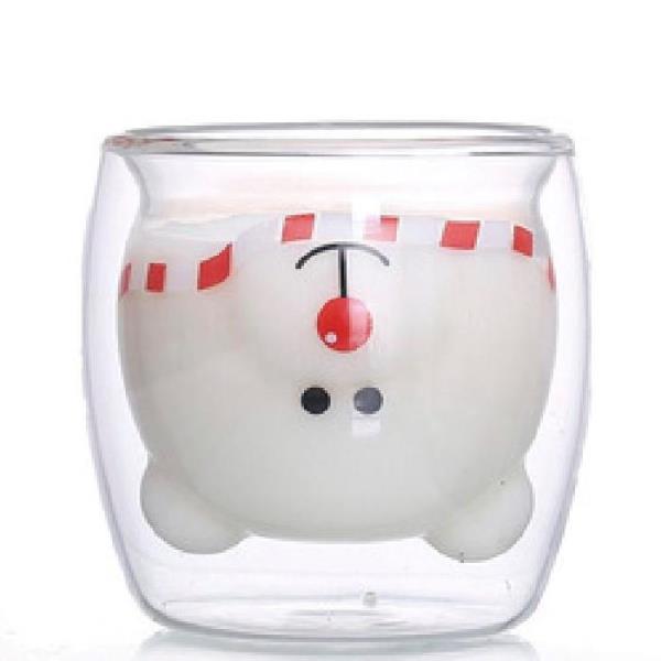 Cartoon Animal Double Layered Glass Cup