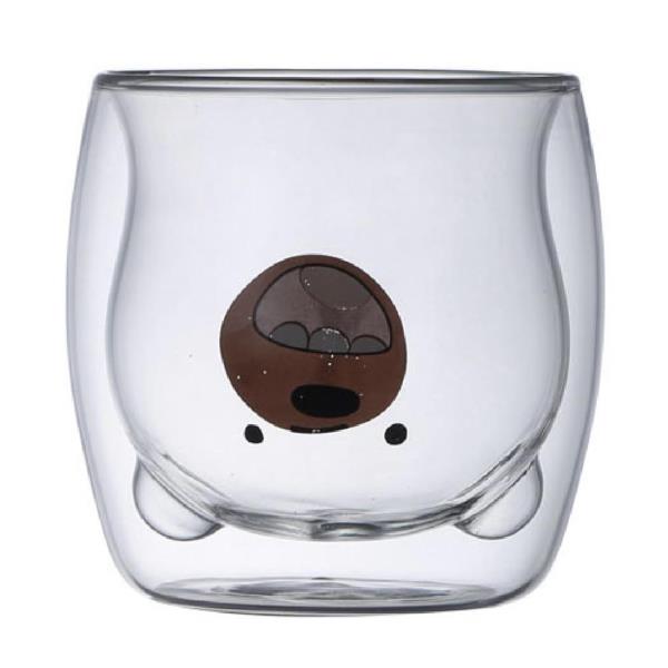 Cartoon Animal Double Layered Glass Cup