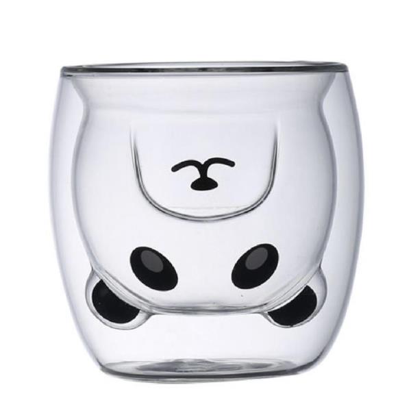 Cartoon Animal Double Layered Glass Cup