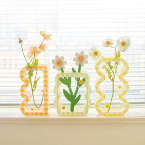 Nordic Modern Acrylic Glass Pillar Flower Vase