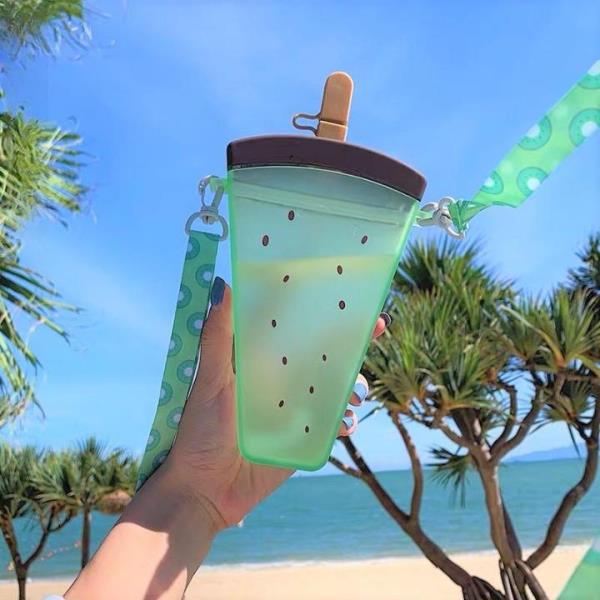 Cartoon Fruit Ice Cream Sippy Water Bottle