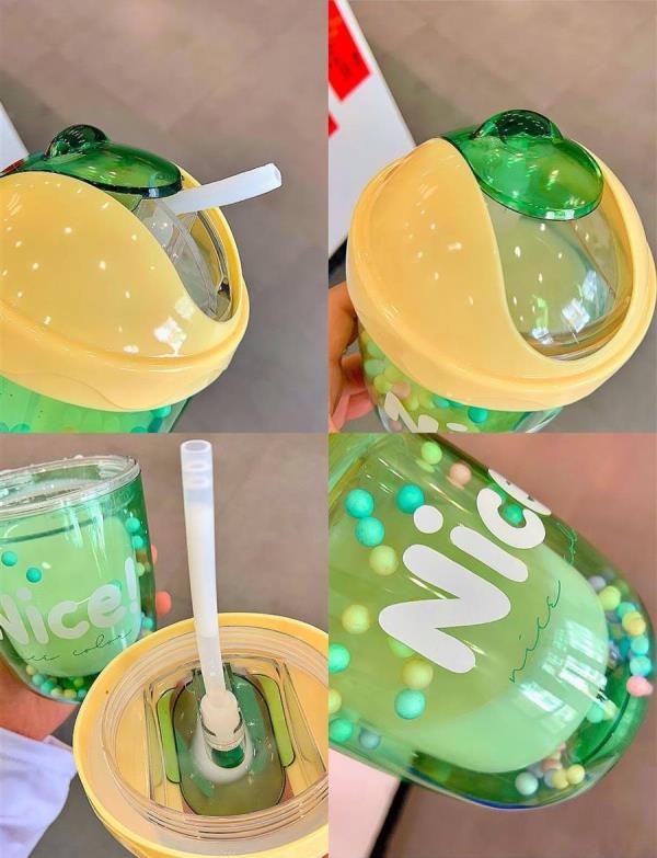 Double Layer Bubble Sippy Water Bottle