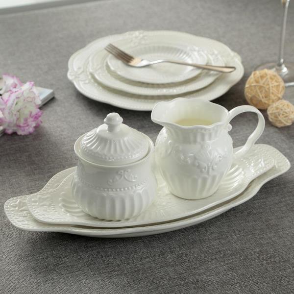 Emperor White Ceramic Tea Set