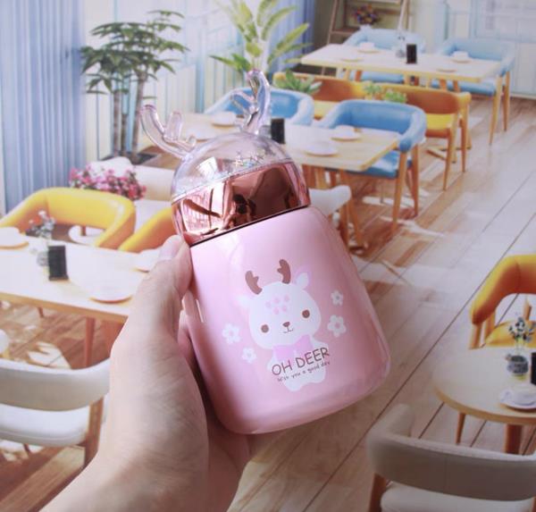 3D Cartoon Deer Short Vacuum Warm Bottle