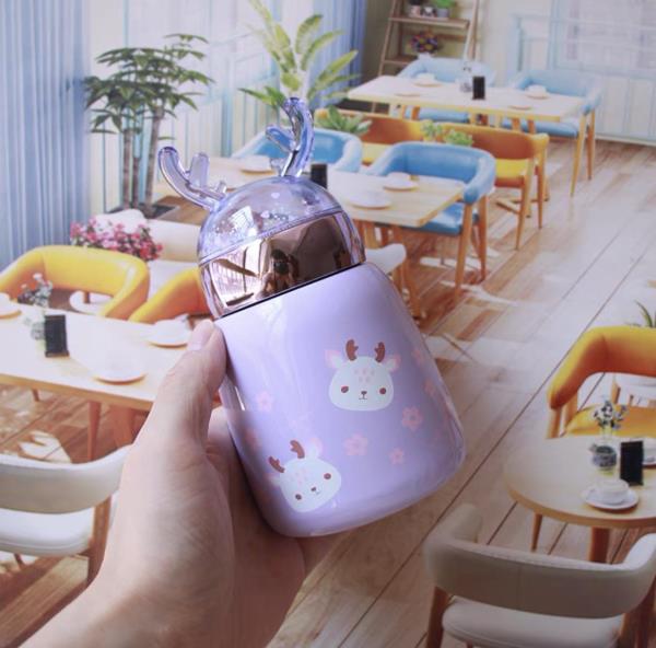 3D Cartoon Deer Short Vacuum Warm Bottle