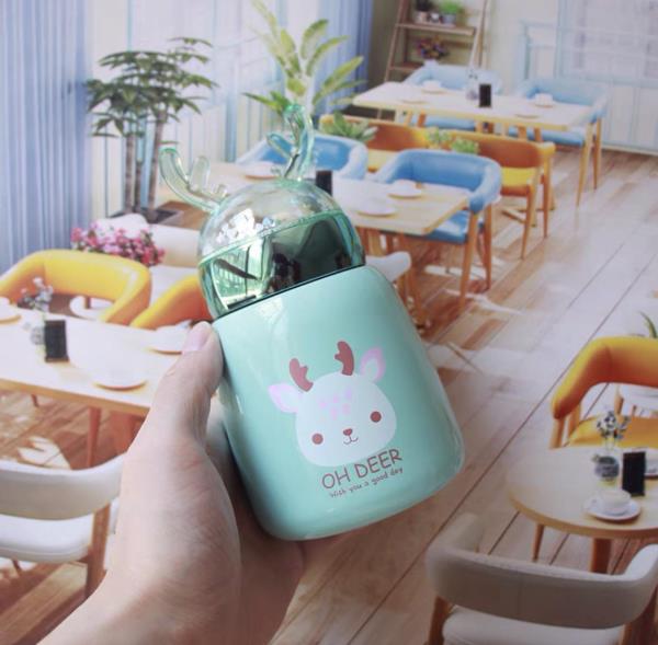 3D Cartoon Deer Short Vacuum Warm Bottle