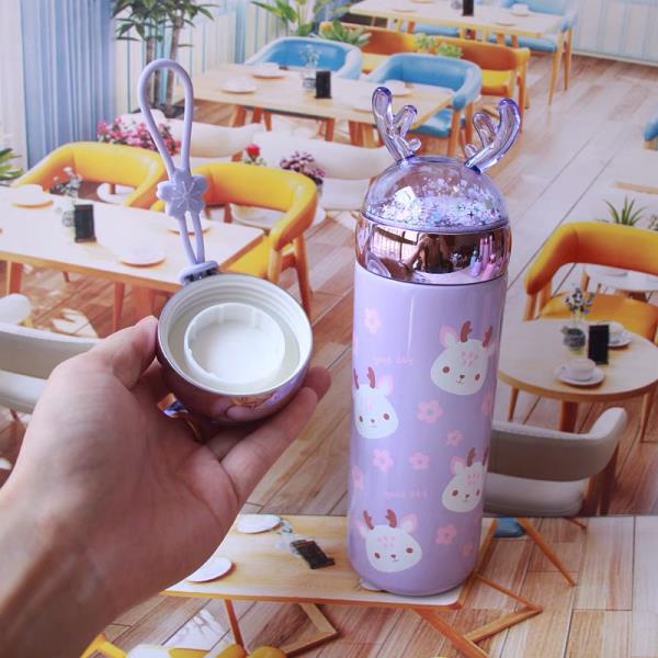 3D Cartoon Deer Long Vacuum Warm Bottle