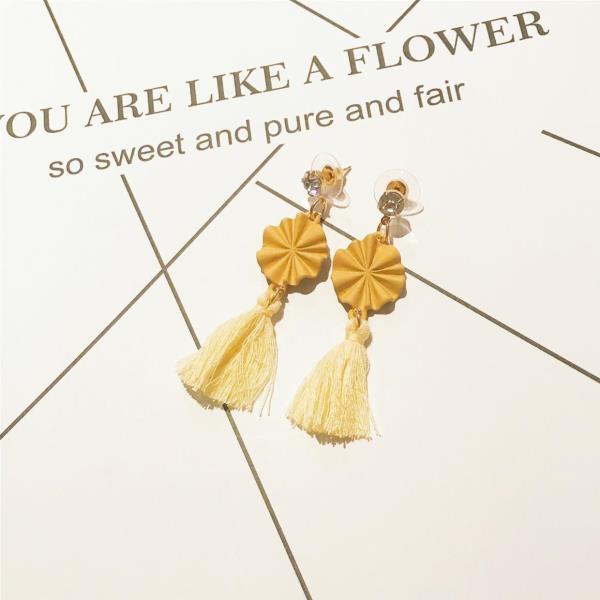 Fairy Yellow Sweet Tassel Drop Earrings