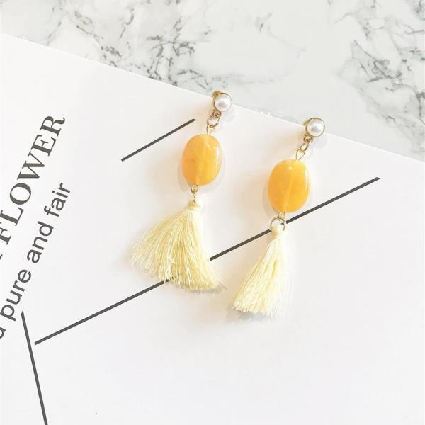 Fairy Yellow Sweet Tassel Drop Earrings