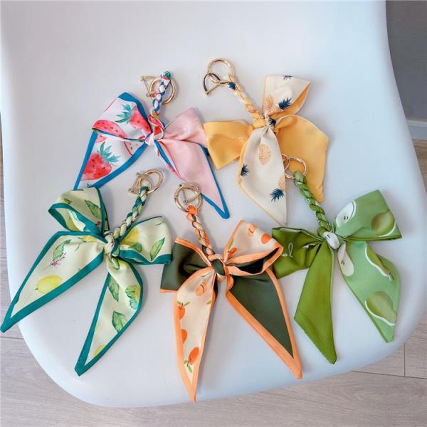 Flower Fruit Bow Knot Keyring Bag Decoration