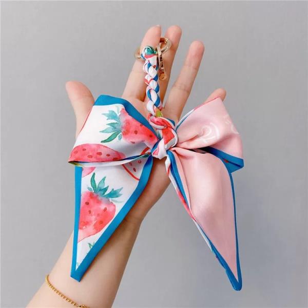 Flower Fruit Bow Knot Keyring Bag Decoration