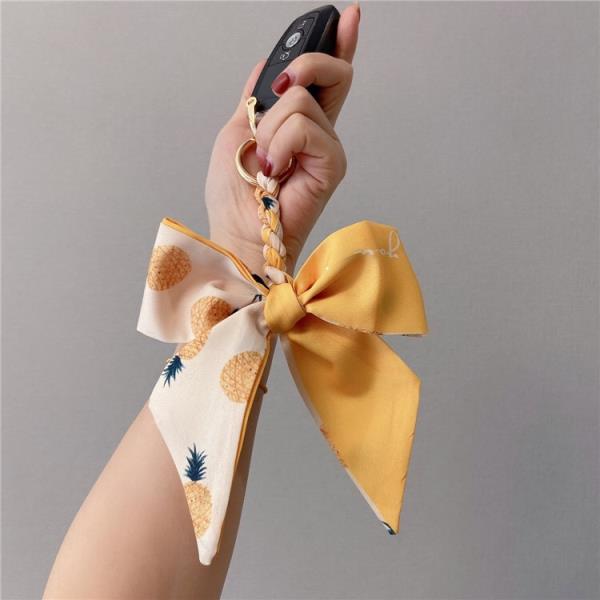 Flower Fruit Bow Knot Keyring Bag Decoration