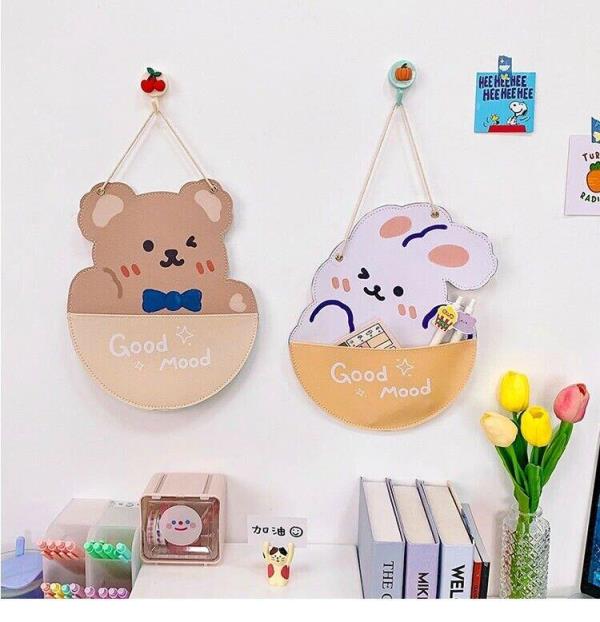 Cartoon Bear Hanging Leather Novelty Organiser