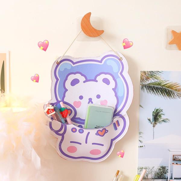 Cartoon Bear Hanging Leather Novelty Organiser