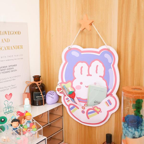 Cartoon Bear Hanging Leather Novelty Organiser